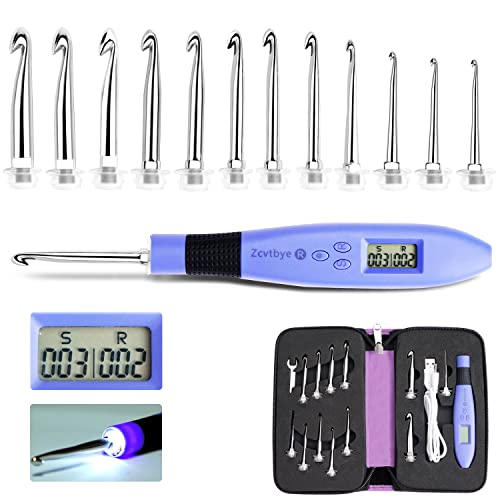 Zählen Häkelnadel Set Digital, Häkelset mit 12 Verschiedenen Größen Austauschbare Häkelnadel, Ergonomische Häkelnadeln mit LED und Digitalem Stichzähler zum Häkeln und Stricken Zählen Häkelnadel Set Digital, Häkelset mit 12 Verschiedenen Größen Austauschbare Häkelnadel, Ergonomische Häkelnadeln mit LED und Digitalem Stichzähler zum Häkeln und Stricken von Transplant