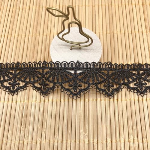 Elegantes Spitzenband, Rautenborte für Hochzeitsdekorationen, Geschenkverpackungen, Näharbeiten, Basteln, 2,6 cm – 4,5 m (schwarz) von BZWKQA