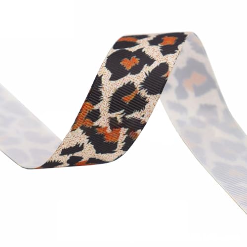 Leoparden- und Geparden-Druck, modisches Geschenkband für Geburtstag, Hochzeit, Dekoration, Kleidung, Hut-Zubehör (2,5 cm-Leopard-A) von BZWKQA