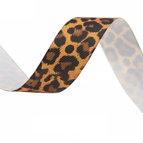 Leoparden- und Geparden-Druck, modisches Geschenkband für Geburtstag, Hochzeit, Dekoration, Kleidung, Hut-Zubehör (2,5 cm-Leopard-B) von BZWKQA