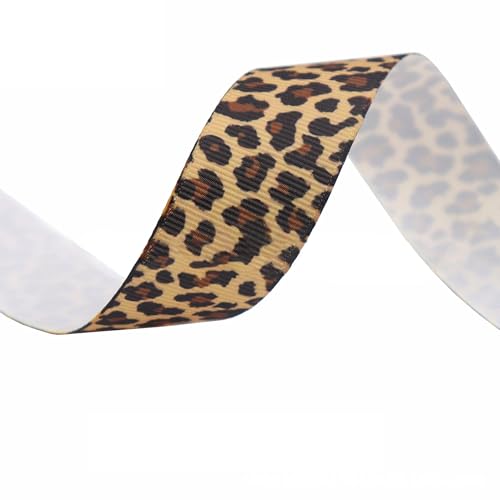 Leoparden- und Geparden-Druck, modisches Geschenkband für Geburtstag, Hochzeit, Dekoration, Kleidung, Hut-Zubehör (2,5 cm-Leopard-C) von BZWKQA