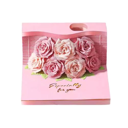 3D-Notizblock, Rose, 3D-Haftnotizen, mit Stift, 3D-Notizblock mit schönem Staubschutz und beste saubere Geschenke 3D-Notizblock, Rose, 3D-Haftnotizen, mit Stift, 3D-Notizblock mit schönem Staubschutz und beste saubere Geschenke von BaYuYPOO