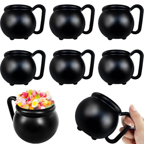 Kesselbecher, Kunststoff, Schwarz, 425 ml, Hexenbrühbecher für Getränke, Halloween-Partygeschenke, St. Patrick's Day, Partyzubehör, 6 Stück von Baaxxango