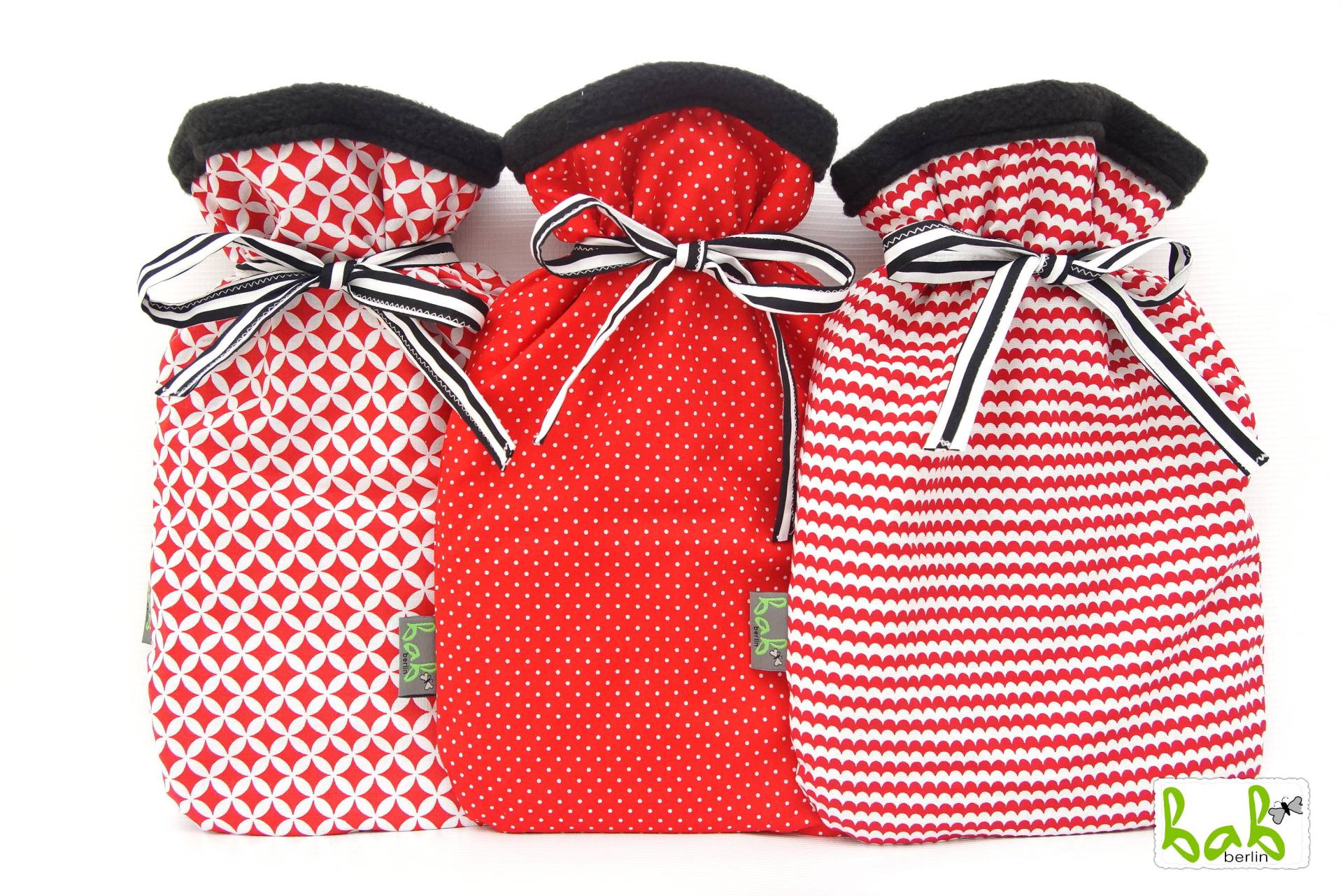 Wärmflasche Mit Bezug, Bettflasche, Wärmflaschenbezug in Rot Schwarz Wärmflasche Mit Bezug, Bettflasche, Wärmflaschenbezug in Rot Schwarz von BabBerlinVonElena