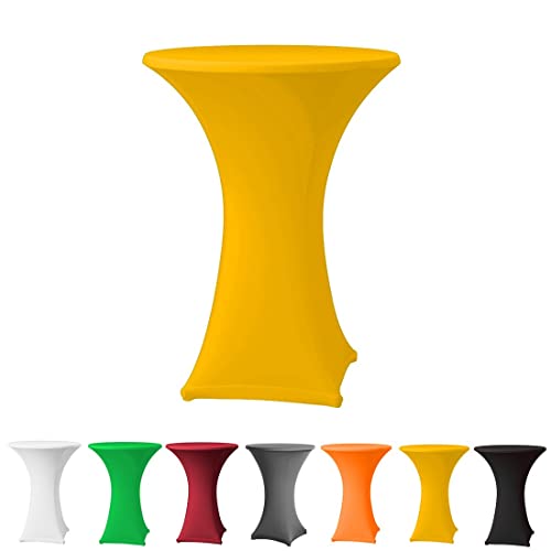 Babat Stehtischhusse Stretch Premium Qualität in Farbe gelb und Durchmesser 60-65 für Bistrotisch/Stehtisch von Babat