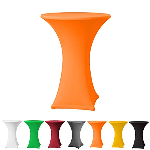 Babat Stehtischhusse Stretch Premium Qualität in Farbe orange und Durchmesser 60-65 für Bistrotisch/Stehtisch von Babat