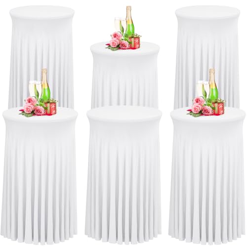 Babenest Weiß 60x110 Stehtisch Hussen mit Rock, 6er Set Stretch Tischhussen Runder Cocktail Tischrock, Tischdecke Stehtisch Abdeckung für Bistrotisch, Bartisch, Party, Hochzeit, Banketttisch Babenest Weiß 60x110 Stehtisch Hussen mit Rock, 6er Set Stretch Tischhussen Runder Cocktail Tischrock, Tischdecke Stehtisch Abdeckung für Bistrotisch, Bartisch, Party, Hochzeit, Banketttisch von Babenest