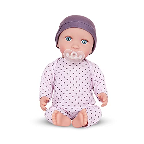 Babi Baby Puppe mit Kleidung in lilafarben und Schnuller – Weiche 36 cm Puppe mit mittlerem Hautton und blauen Augen – Spielzeug ab 3 Jahre Babi Baby Puppe mit Kleidung in lilafarben und Schnuller – Weiche 36 cm Puppe mit mittlerem Hautton und blauen Augen – Spielzeug ab 3 Jahre von Battat