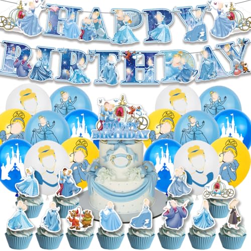 Babioms Cinderella Ballons Geburtstagsdeko 32Pcs Luftballons Prinzessin Geburtstagsfeier Happy Birthday Banner Cake Topper Ballons für Kinder Deko Geburtstag Babioms Cinderella Ballons Geburtstagsdeko 32Pcs Luftballons Prinzessin Geburtstagsfeier Happy Birthday Banner Cake Topper Ballons für Kinder Deko Geburtstag von Babioms