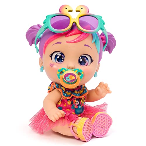 Baby Cool Mini MIA – Puppe mit Kleidung, Schuhen und exklusiven Accessoires, bunter und tropischer Stil, inklusive 2 T-Shirts, 1 Tutu, 1 Schnuller, 1 Sonnenbrille und Ohrringe von Baby Cool