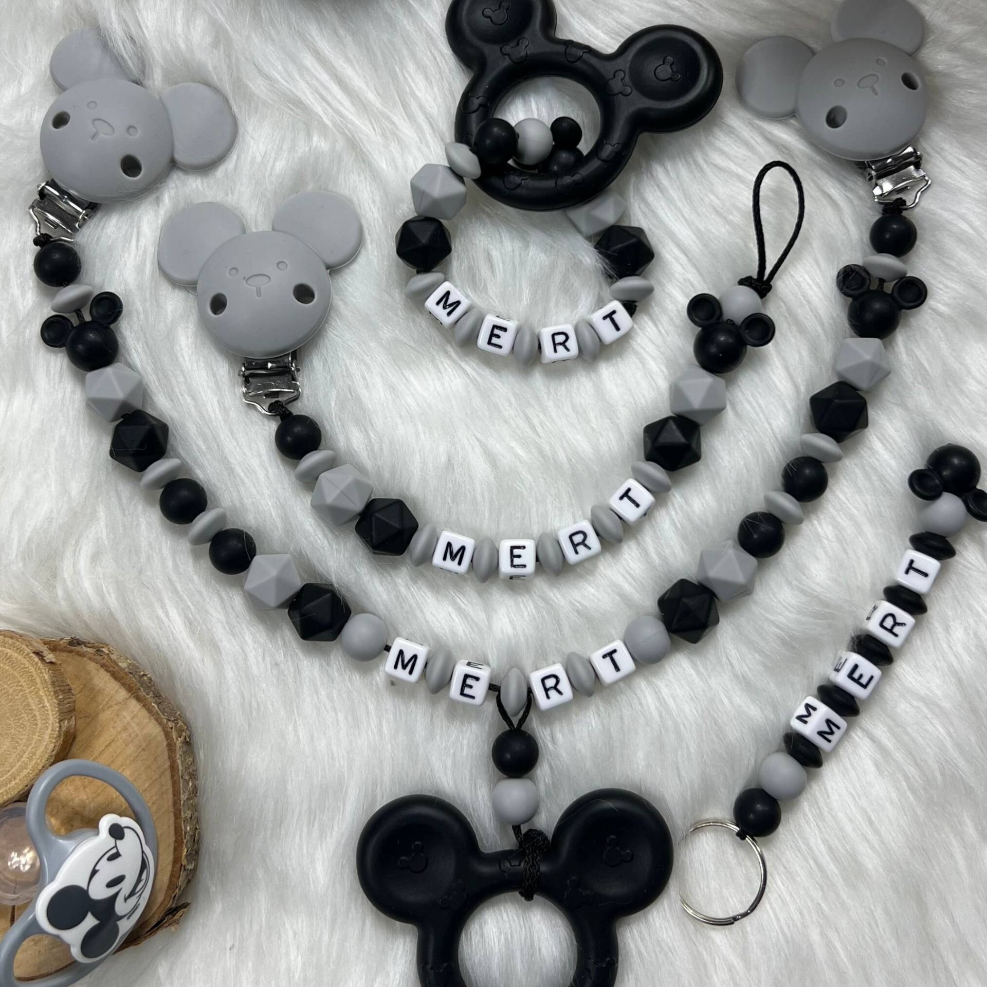Set Xl | Schlüsselanhänger, Greifling, Schnullerkette, Kinderwagenkette, Design Maus | Personalisiert Unikat Handgefertigt Geschenk Set Xl | Schlüsselanhänger, Greifling, Schnullerkette, Kinderwagenkette, Design Maus | Personalisiert Unikat Handgefertigt Geschenk von BabyKettchen
