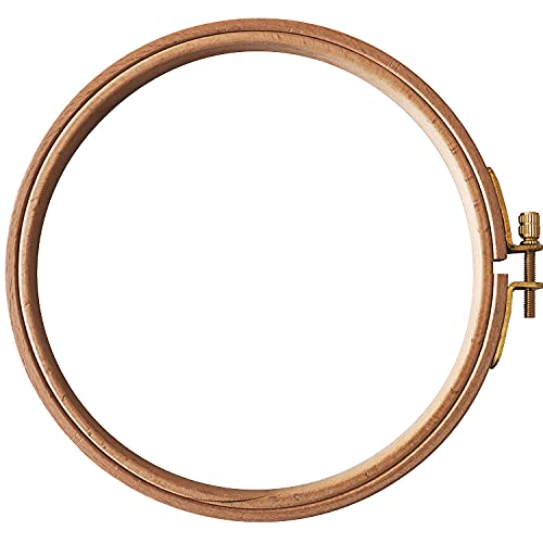 BabySnap Stickrahmen aus Holz mit Schraube aus Messing, rund, Sticken, verstellbar 4-11 Zoll (28cm) von BabySnap