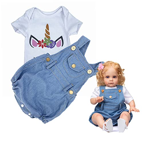 24 Zoll Reborn Baby Doll Kleidung Denim Outfits für 22-24 Zoll Neugeborene Reborn Girl Puppen Passende Kleidung 24 Zoll Reborn Baby Doll Kleidung Denim Outfits für 22-24 Zoll Neugeborene Reborn Girl Puppen Passende Kleidung von Babyfere