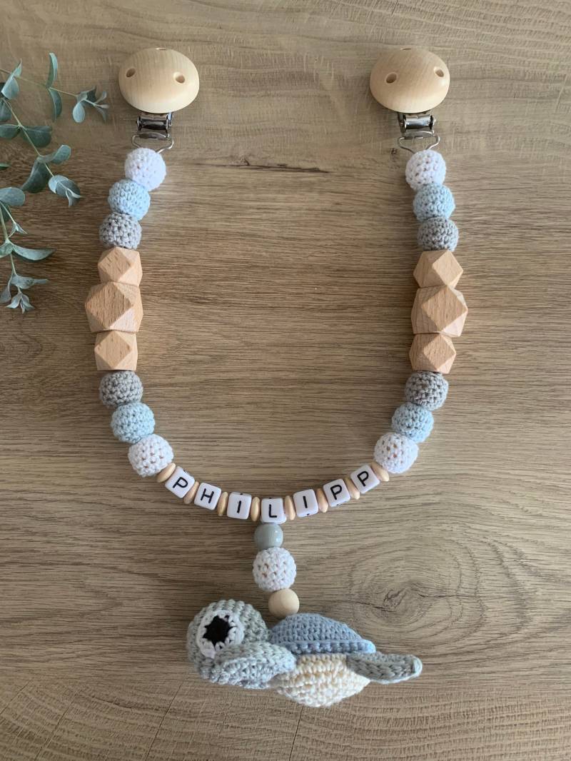 Kinderwagenkette >Schildkröte< Mit Namen Für Junge Und Mädchen von BabylinoShop