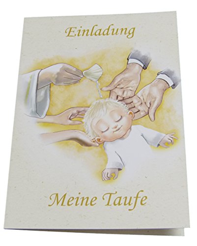 Einladungskarten zur Taufe für Junge & Mädchen im Set - Je 12x Klappkarte Einladung Meine Taufe & Briefumschläge & zum Foto einstecken (Motiv - Baby Wird getauft, DIN A6) von Babywelt-AS