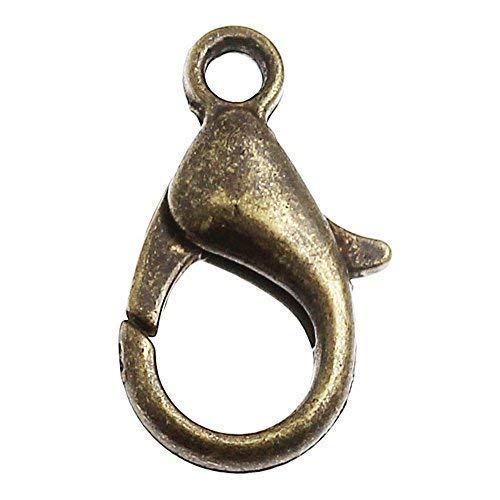 Bacabella 10109 Karabiner Verschluss 12mm Bronze (10 Stück) als Ketten- oder Armbandverschluss für Schmuck von Bacabella