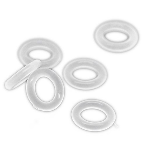 Bacabella 11018 Gummi Stopper (10 Stück) 10mm Durchmesser weiß als Perlenstopper/kleine Ringe für z.B. European Beads von Bacabella