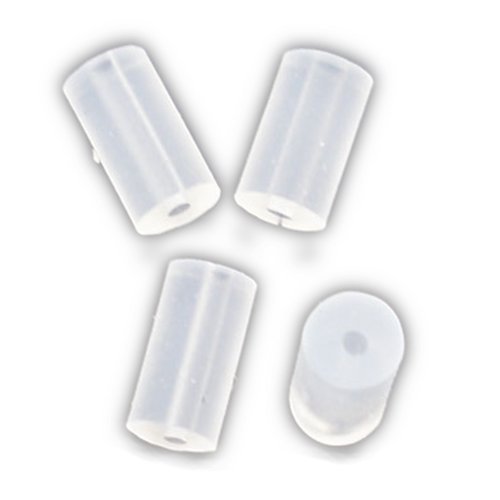 Bacabella 11291 Ohrstopper Plastik weiß Zylinder 4mm x 2mm (50 Stück) als Verschluss/Stopper/Sicherung für Ohrringe von Bacabella