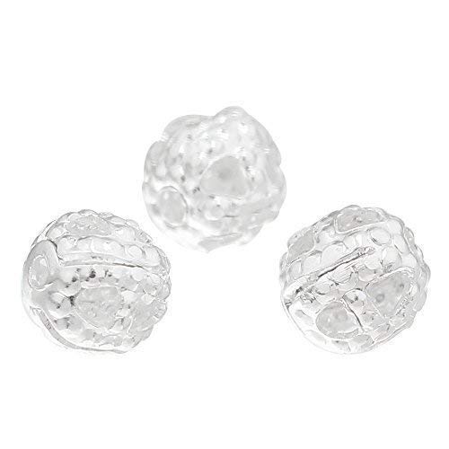 Bacabella 11321 Filigrane Kugel Zwischenperlen 4mm Silber (50 Stück) von Bacabella