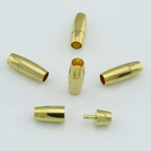 Bacabella 15106 Steckverschluss Innendurchmesser 4mm Gold (10 Stück) zum Schmuck/Kette/Armband schließen von Bacabella