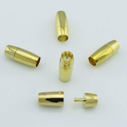Bacabella 15108 Steckverschluss Innendurchmesser 5mm Gold (10 Stück) zum Schmuck/Kette/Armband schließen von Bacabella