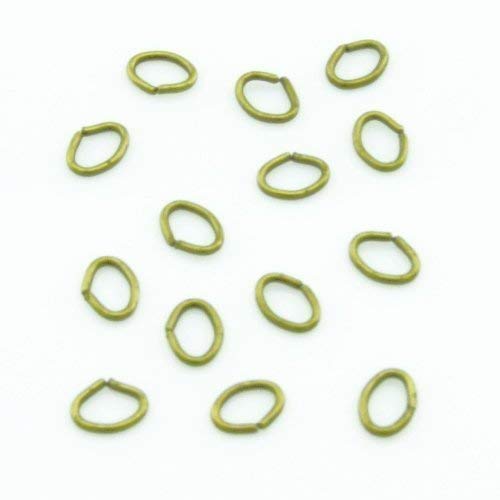 Bacabella 15182 Ovale Biegeringe 4x5,5mm offen antikbronze (100 Stück) als Verbinder für Schmuckstücke von Bacabella