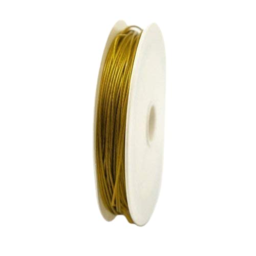 Bacabella 15222 8m Schmuckdraht 1mm Gold (1 Stück) aus Stahl für z.B. Colliers da Draht Sich Nicht so leicht biegt von Bacabella