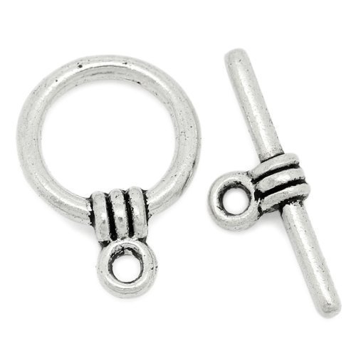 Bacabella 20380 Toggle Verschlüsse 17mm schlicht Silber (10 Stück) von Bacabella