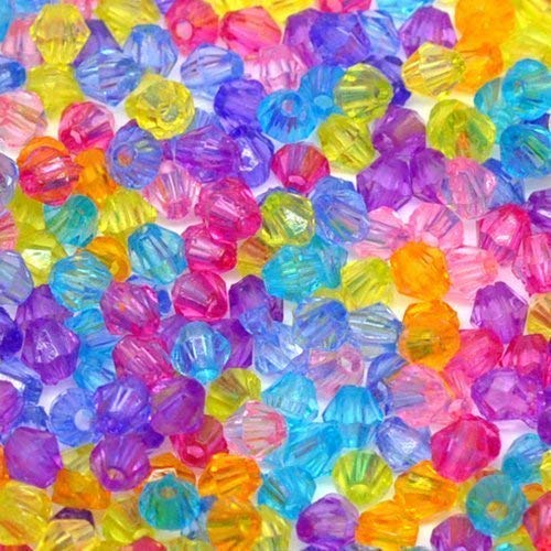 Bacabella 20869 Rhomben 4mm Farben Mix Acryl Perlen facettiert (200 Stück) als Schmuckperlen für Schmuckfertigung von Bacabella