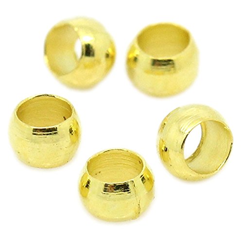 Bacabella 20993 Quetschkugeln 2x3mm Gold (100 Stück) Quetschperlen in Kugelform zum Fixieren von Perlen auf Draht von Bacabella