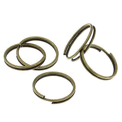 Bacabella 21533 Spaltringe 12mm antikbronze (50 Stück) groß für Schlüsselringe oder Schmuck von Bacabella