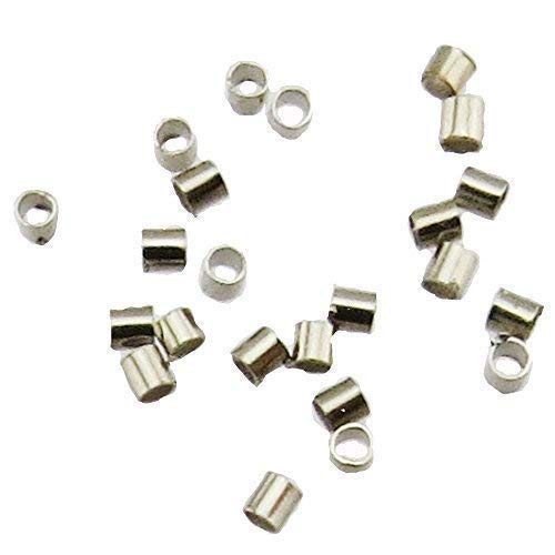 Bacabella 21597 Quetschröhrchen2x2mm Loch 1,8mm antiksilber (100 Stück) Quetschperlen in Röhrchenform zum Fixieren von Perlen auf Draht von Bacabella