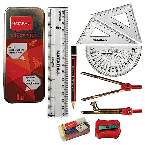 B2SGeo Mathematik Geometrie Set, Kompass Teiler Lineal Winkelmesser Set Quadrate Bleistiftspitzer Radiergummi Schule Prüfung Instrument Set iZOFAX Schwarz Kugelschreiber B2SGeo Mathematik Geometrie Set, Kompass Teiler Lineal Winkelmesser Set Quadrate Bleistiftspitzer Radiergummi Schule Prüfung Instrument Set iZOFAX Schwarz Kugelschreiber von Back2School