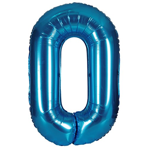 40 Zoll 0 to 9 in Blau Nummer Folienballon Helium Zahlenballon Luftballon Riesenzahl Party Hochzeit Kindergeburtstag Geburtstag Nummer 0 von CHANGZHONG