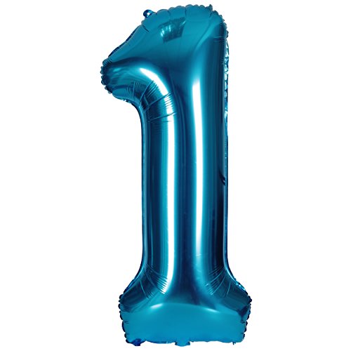 40 Zoll 0 to 9 in Blau Nummer Folienballon Helium Zahlenballon Luftballon Riesenzahl Party Hochzeit Kindergeburtstag Geburtstag Nummer 1 von CHANGZHONG