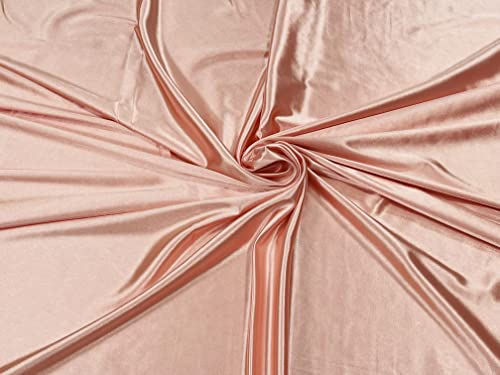 Backdrop King Inc, 147,3 cm breit, Deluxe, glänzendes, schweres Polyester-Stretch-Spandex-Stoff, 9,1 m (Blush Pink, 9,1 m) von Backdrop King Inc