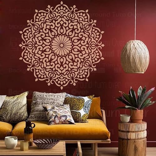 50cm Mandala Round Flower Lotus Schablonen Mandala Schablone Für Dekor Malen Große Wände Große Vorlage Wiederverwendbare Möbel Mustervorlagen Malen Fliesenmuster Zu Den Samen Dekoration von 壁涂鸥 BackgroundTurnOver