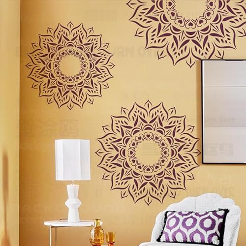 60 cm große, große, runde exotische Mandala-Schablonen für Wände an der Wand, Dekoration, Dekoration, Gipsvorlage, dekorative Malvorlagen, Spachtelmasse, Möbel 60 cm große, große, runde exotische Mandala-Schablonen für Wände an der Wand, Dekoration, Dekoration, Gipsvorlage, dekorative Malvorlagen, Spachtelmasse, Möbel von 壁涂鸥 BackgroundTurnOver