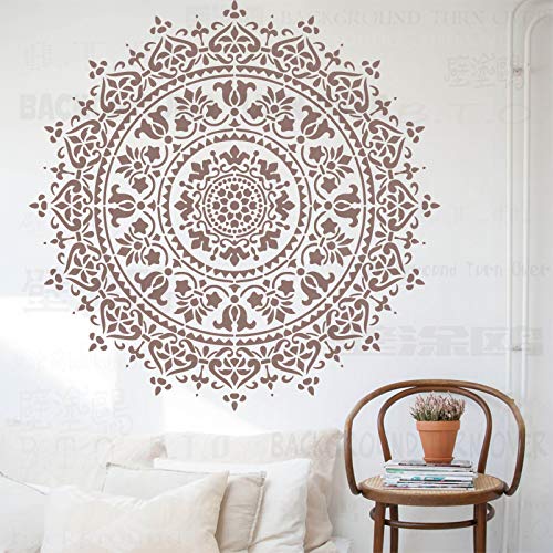 Riesige Mandala-Schablone, 90 cm, indisch, arabisch, ethnisch, rund, für Wände, große Schablonen, wiederverwendbare Fliesenvorlagen, Malerei, Farbe, große Nische, Wand zu Mandala, Holz-Mandalas, Möbel Riesige Mandala-Schablone, 90 cm, indisch, arabisch, ethnisch, rund, für Wände, große Schablonen, wiederverwendbare Fliesenvorlagen, Malerei, Farbe, große Nische, Wand zu Mandala, Holz-Mandalas, Möbel von BackgroundTurnOver