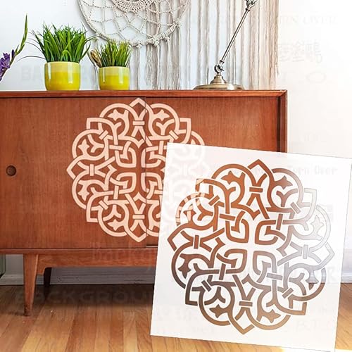 Mandala-Schablonen für Wände an der Wand, 50 cm, zum Bemalen, Malen, Dekoration, große Möbel, wiederverwendbar, dekorativ, tragbar, Ziegelputz, 50 cm Mandala-Schablonen für Wände an der Wand, 50 cm, zum Bemalen, Malen, Dekoration, große Möbel, wiederverwendbar, dekorativ, tragbar, Ziegelputz, 50 cm von 壁涂鸥 BackgroundTurnOver