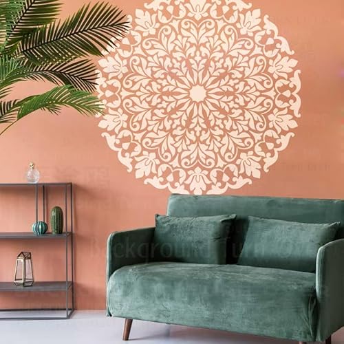 Mandala-Schablone von BackgroundTurnOver, rund, Blume, 140 cm, wiederverwendbar, zum Bemalen, Dekoration, Dekorieren, Vorlage, groß für Wände, Gips, Kühlschränke, Waschen Mandala-Schablone von BackgroundTurnOver, rund, Blume, 140 cm, wiederverwendbar, zum Bemalen, Dekoration, Dekorieren, Vorlage, groß für Wände, Gips, Kühlschränke, Waschen von 壁涂鸥 BackgroundTurnOver