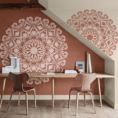 Riesige Mandala-Schablonen für Wände, Schablonen an der Wand, wiederverwendbar, Malerei, Gips, Dekoration, Vorlage, groß, tragbar, 130 cm Riesige Mandala-Schablonen für Wände, Schablonen an der Wand, wiederverwendbar, Malerei, Gips, Dekoration, Vorlage, groß, tragbar, 130 cm von 壁涂鸥 BackgroundTurnOver