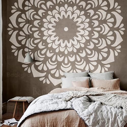 Riesige Mandala-Schablonen für Wände, Vorlagen zum Bemalen, Dekorieren, wiederverwendbare Dekoration, Basteln, Dekoration, Malerei, Möbel, Kühlschränke, Gips, dekorativ an der Wand, 130 cm Riesige Mandala-Schablonen für Wände, Vorlagen zum Bemalen, Dekorieren, wiederverwendbare Dekoration, Basteln, Dekoration, Malerei, Möbel, Kühlschränke, Gips, dekorativ an der Wand, 130 cm von 壁涂鸥 BackgroundTurnOver