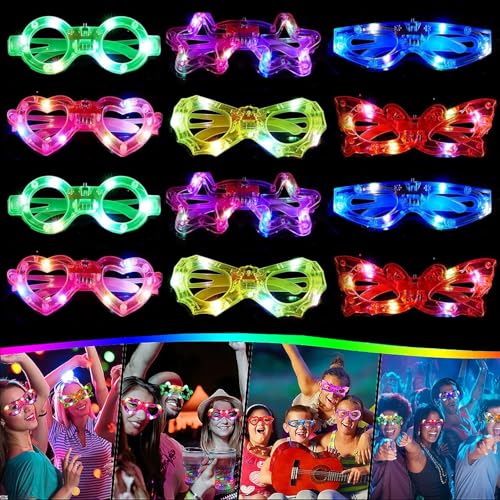 Bacxzomx 12 Stück Kindergeburtstag Led Partybrillen, Neon Party Outfit Rave Brille, Leuchtende Partybrille für Halloween Karneval Geburtstagsfeier Hochzeit, Mitgebsel Kindergeburtstag Bacxzomx 12 Stück Kindergeburtstag Led Partybrillen, Neon Party Outfit Rave Brille, Leuchtende Partybrille für Halloween Karneval Geburtstagsfeier Hochzeit, Mitgebsel Kindergeburtstag von Bacxzomx