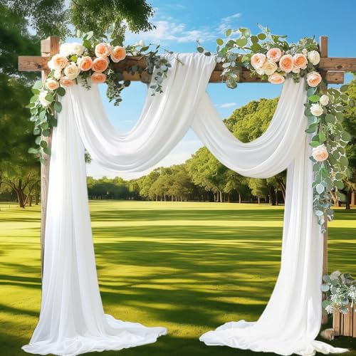 Bacxzomx Querbehang Freihanddeko Weiß Vorhang Hochzeitsbogen, Chiffon Stoff Querbehang Gardine, Hochzeitsbogen Gardinen Dekoration für Fotografie Party Hochzeit Torbogen Zeremonie Bacxzomx Querbehang Freihanddeko Weiß Vorhang Hochzeitsbogen, Chiffon Stoff Querbehang Gardine, Hochzeitsbogen Gardinen Dekoration für Fotografie Party Hochzeit Torbogen Zeremonie von Bacxzomx