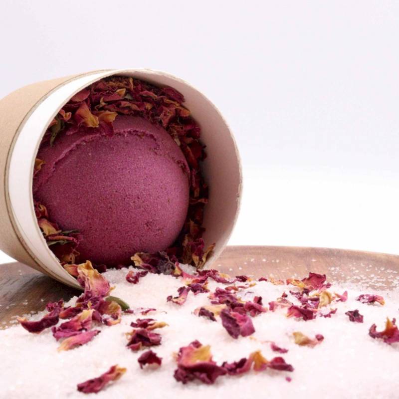 Aromatherapie-Set Badekugel, Himalaya-Badesalz Und Blüten, Hochwertig, Natürlichen Zutaten, Geschenkidee, Muttertag, Valentinstag von BadebombenBoutique