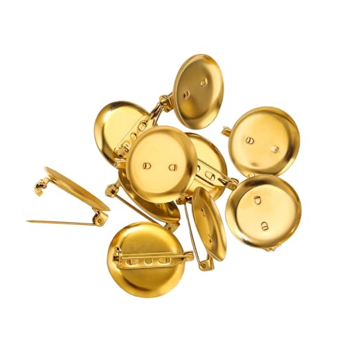 Badiman 10 X Leere Anstecknadeln, Flache Broschenbasis, Edelstahl, Handgefertigt, Basteln, Schmuckherstellung, DIY, Leere Broschentabletts, Nadelrücken, Golden Badiman 10 X Leere Anstecknadeln, Flache Broschenbasis, Edelstahl, Handgefertigt, Basteln, Schmuckherstellung, DIY, Leere Broschentabletts, Nadelrücken, Golden von Badiman