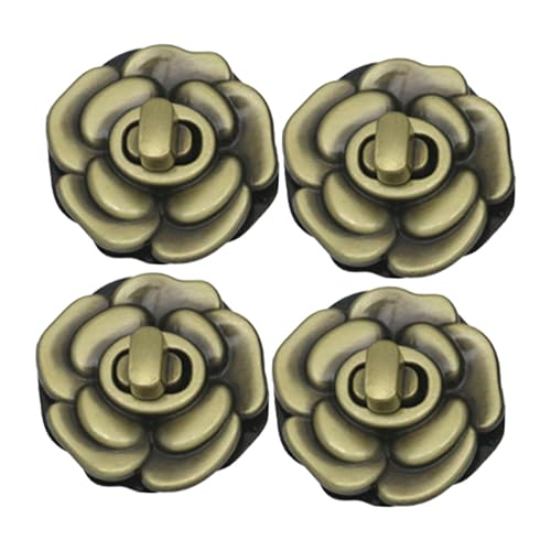 Badiman 4 Stück Drehverschluss Als Handtaschenschloss Zierverschluss Und Taschenzubehör mit Dekorativer Blumenform Aus Metall für Die Taschenherstellung Und L, Bronze Badiman 4 Stück Drehverschluss Als Handtaschenschloss Zierverschluss Und Taschenzubehör mit Dekorativer Blumenform Aus Metall für Die Taschenherstellung Und L, Bronze von Badiman