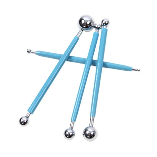 Badiman 4 Teiliges Ball Punktierwerkzeug, Ball Prägemuster, Skulptur Modellierwerkzeug, Doppelkopf Ton Werkzeuge, Blau Badiman 4 Teiliges Ball Punktierwerkzeug, Ball Prägemuster, Skulptur Modellierwerkzeug, Doppelkopf Ton Werkzeuge, Blau von Badiman