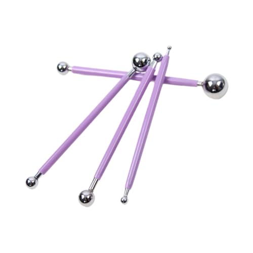 Badiman 4 Teiliges Ball Punktierwerkzeug, Ball Prägemuster, Skulptur Modellierwerkzeug, Doppelkopf Ton Werkzeuge, Violett Badiman 4 Teiliges Ball Punktierwerkzeug, Ball Prägemuster, Skulptur Modellierwerkzeug, Doppelkopf Ton Werkzeuge, Violett von Badiman